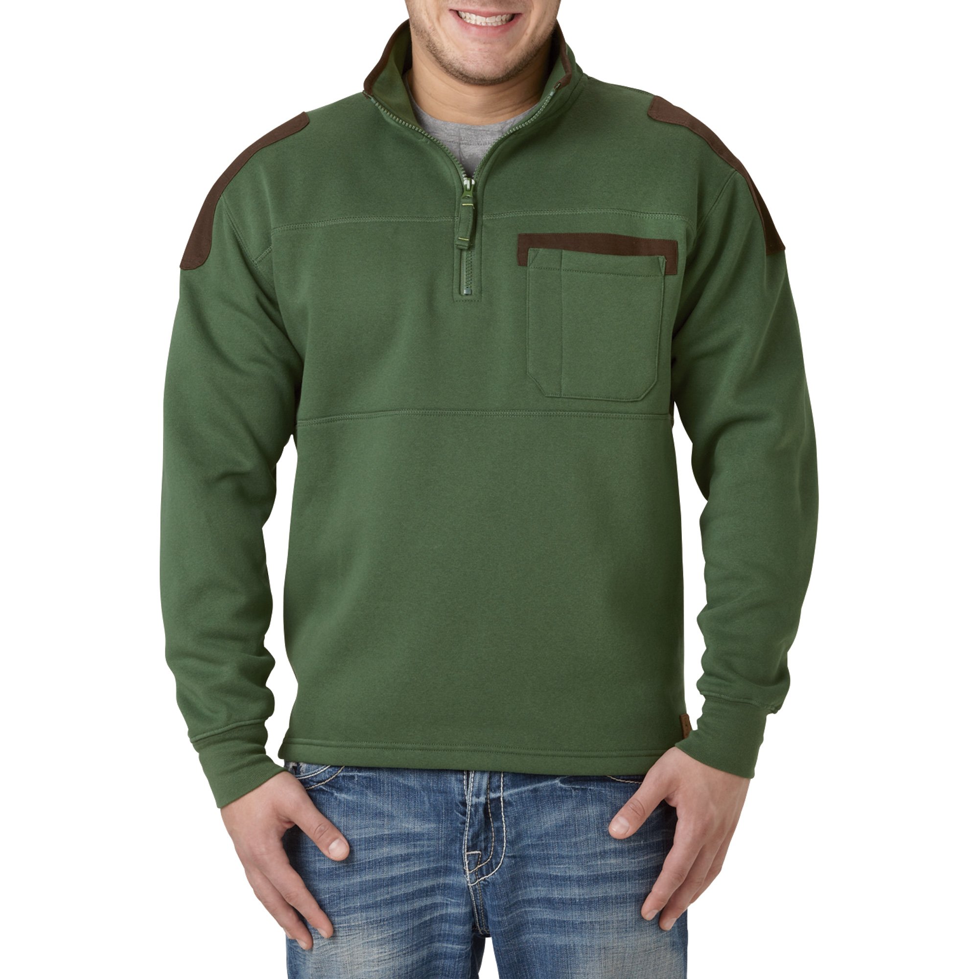 John Deere Zip Fleece Pullover — Green, XL, Model# JD37163